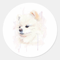 Pomeranian Wall Art Poster, Watercolor Painting