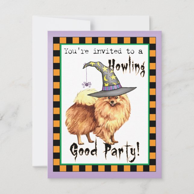 Pomeranian Witch Invitation (Front)