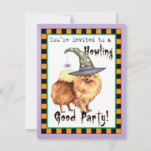 Pomeranian Witch Invitation