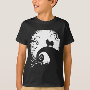 Pomeranian with Moon Halloween T-Shirt