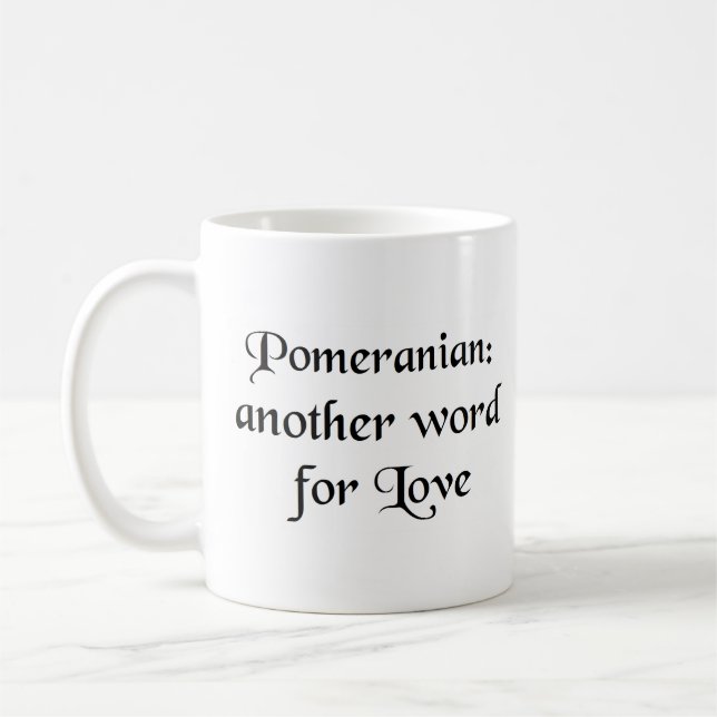 pomeranian word coffee mug (Left)