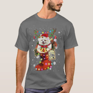 Pomeranian Xmas Boot Christmas Sock Winter Snow  T-Shirt