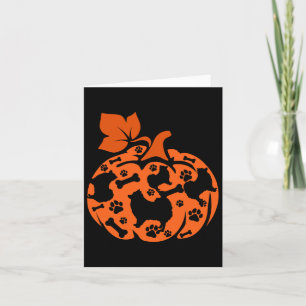 Pomeranians Cute Pumpkin Shape Halloween Thanksgiv Card