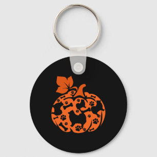 Pomeranians Cute Pumpkin Shape Halloween Thanksgiv Key Ring