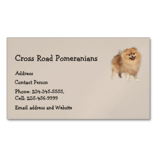 Pomeranians Dog Pet Animal   Magnetic Business Card