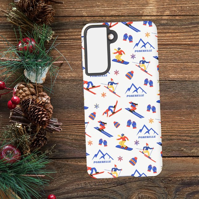Pomerelle Mountain Idaho Ski Snowboard Pattern Samsung Galaxy S21 Case (Creator Uploaded)