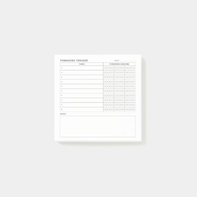 Pomodoro Study Habit Planner Post-it Notes (Front)
