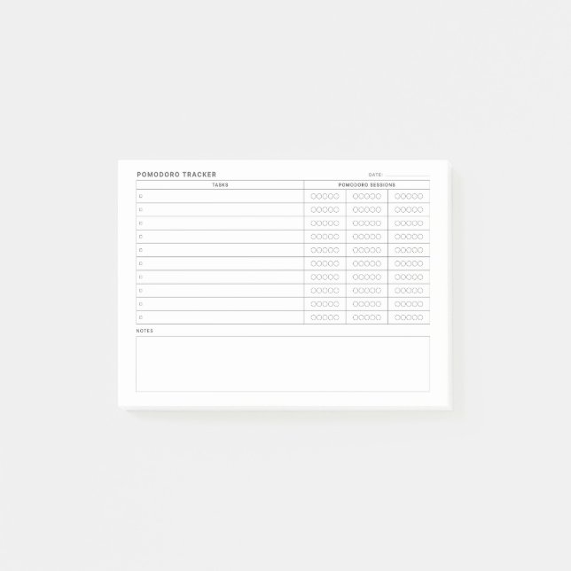 Pomodoro Study Habit Planner Post-it Notes (Front)