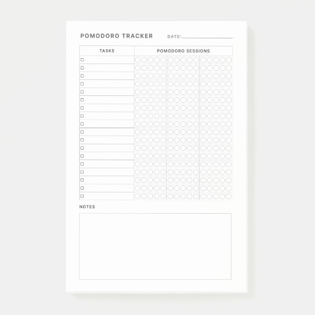 Pomodoro Study Habit Planner Post-it Notes (Front)