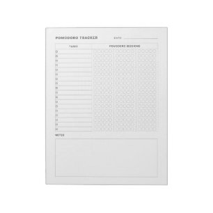 Pomodoro Study Habit Tracker Notepad