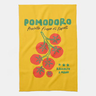 Pomodoro Tomato Hand Drawn Italian Vintage Tea Towel