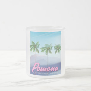 Pomona, California USA travel poster Frosted Glass Coffee Mug