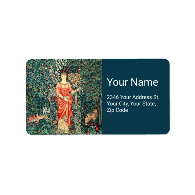 POMONA HOLDING FRUITS IN GREENERY, FOREST ANIMALS  LABEL (Front)