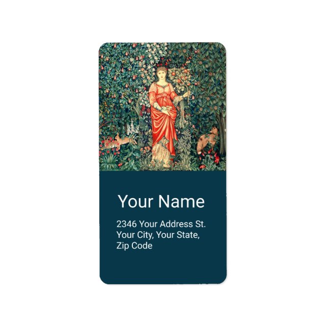 POMONA HOLDING FRUITS IN GREENERY, FOREST ANIMALS  LABEL (Front)