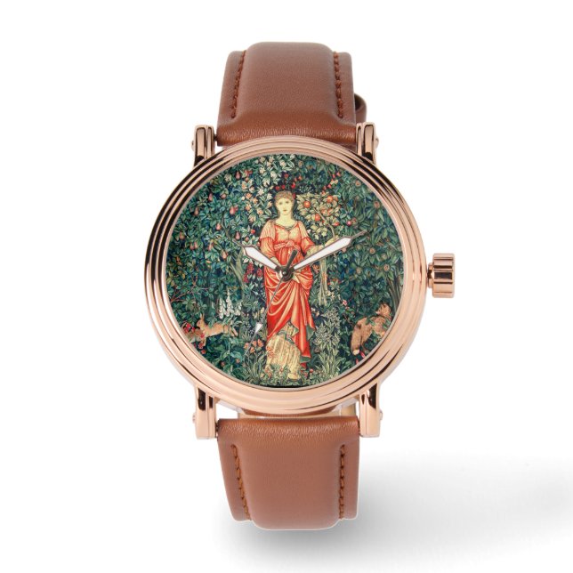 POMONA HOLDING FRUITS IN GREENERY, FOREST ANIMALS  WATCH (Front)