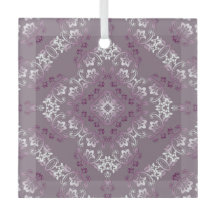 Pompadour Purple 2 Flourish Glass Ornament