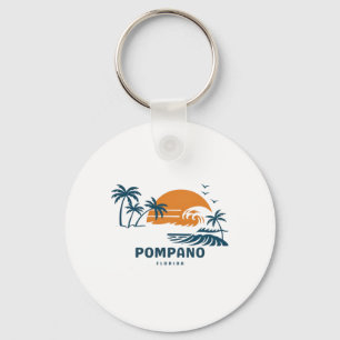 Pompano Beach Florida Summer Vacation Vintage 70's Key Ring
