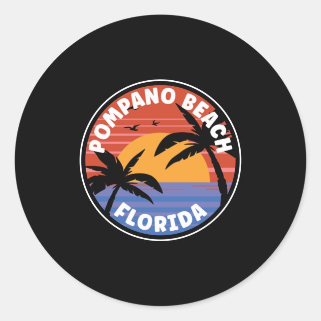 Pompano Beach - Florida Sunrise Classic Round Sticker (Front)