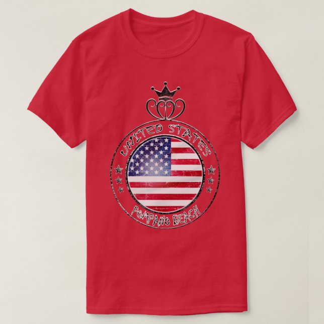 Pompano Beach United States America Day T-Shirt (Design Front)