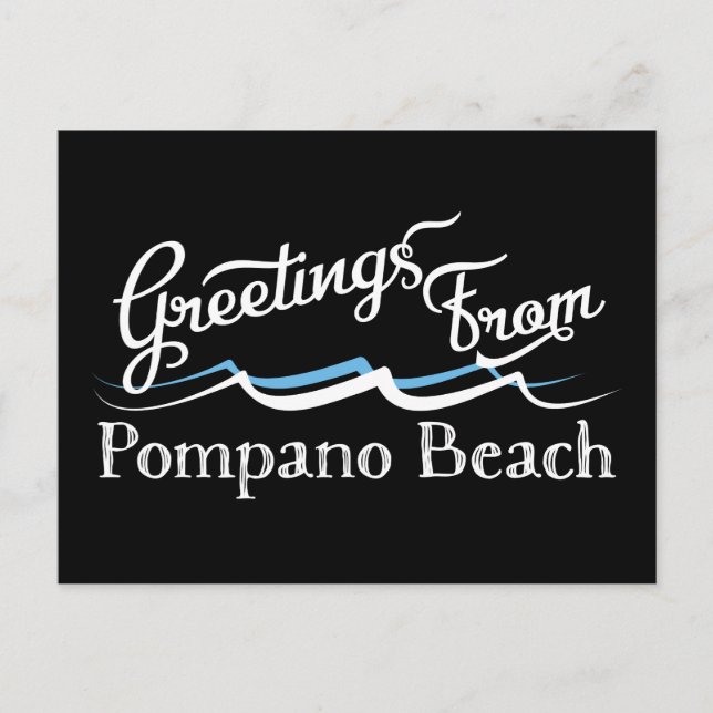 Pompano Beach Water Waves Postcard (Front)