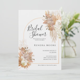 Pompas Grass Arched Frame Baby Shower Invitation