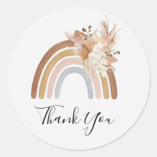 Pompas Grass Rainbow Thank You Sticker
