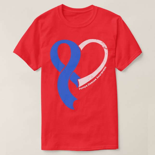 Pompe Disease Awareness Hope Love Heart Ribbon Hap T-Shirt (Design Front)