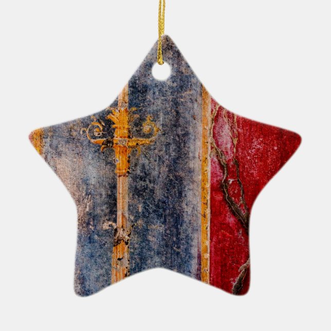 Pompeian Wall Painting Ceramic Tree Decoration (Front)