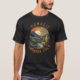 Pompeii Campania Italy Retro Distressed Circle T-Shirt