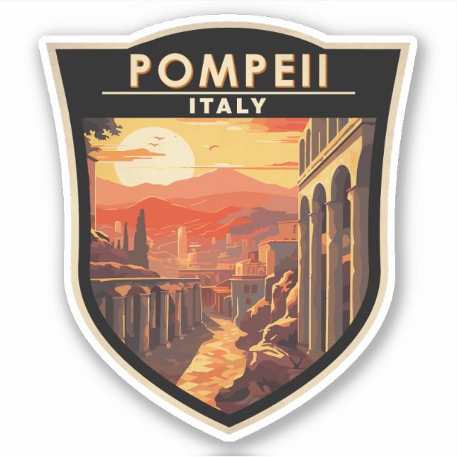 Pompeii Campania Italy Travel Art Vintage (Front)