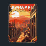 Pompeii Campania Italy Travel Art Vintage Magnet<br><div class="desc">Pompeii vector artwork. Once a thriving and sophisticated Roman city,  Pompeii was buried under metres of ash and pumice after the catastrophic eruption of Mount Vesuvius in 79 A.D.</div>