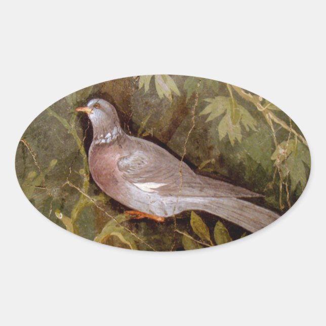 POMPEII COLLECTION / DOVE IN THE GARDEN OVAL STICKER (Front)