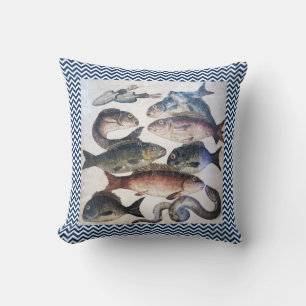 POMPEII COLLECTION / FISHES OCEAN - SEA LIFE SCENE CUSHION