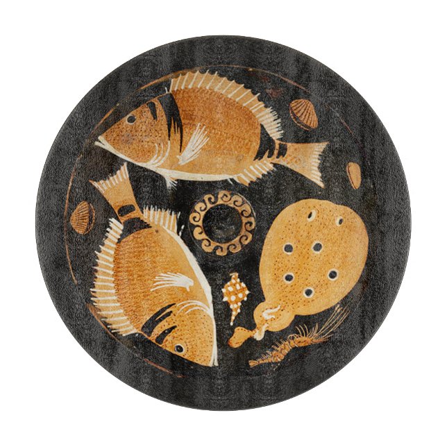 POMPEII COLLECTION / FISHES,OCEAN - SEA LIFE SCENE CUTTING BOARD (Front)