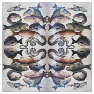 POMPEII COLLECTION /FISHES,OCEAN - SEA LIFE SCENE FABRIC