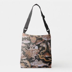 POMPEII COLLECTION / OCEAN - SEA LIFE SCENE CROSSBODY BAG