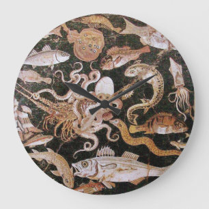 POMPEII COLLECTION / OCEAN - SEA LIFE SCENE LARGE CLOCK