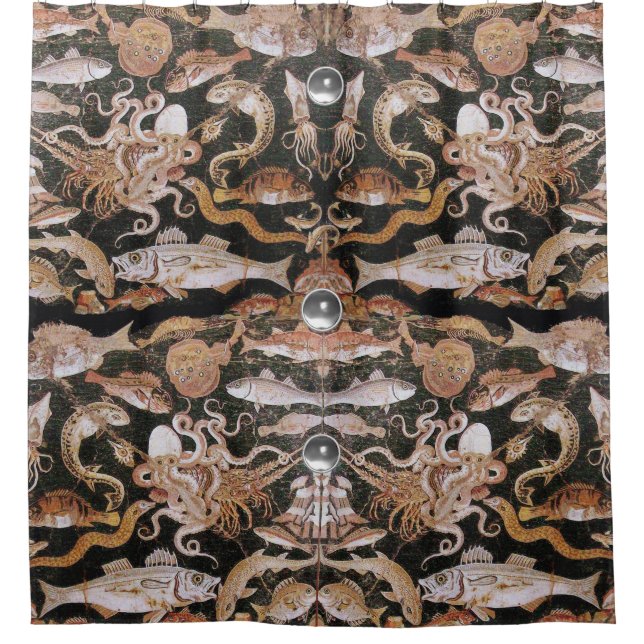 POMPEII COLLECTION/OCEAN - SEA LIFE SCENE Nautical Shower Curtain (Front)