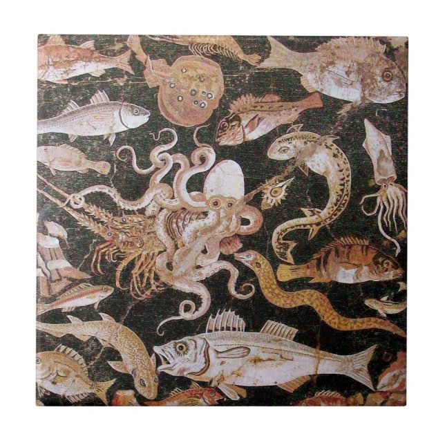 POMPEII COLLECTION / OCEAN - SEA LIFE SCENE TILE (Front)