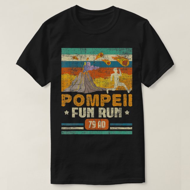 Pompeii Fun Run  Geography Volcanologist Volcanolo T-Shirt (Design Front)