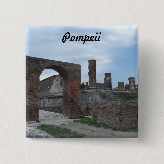 Pompeii, Italy 15 Cm Square Badge (Front)