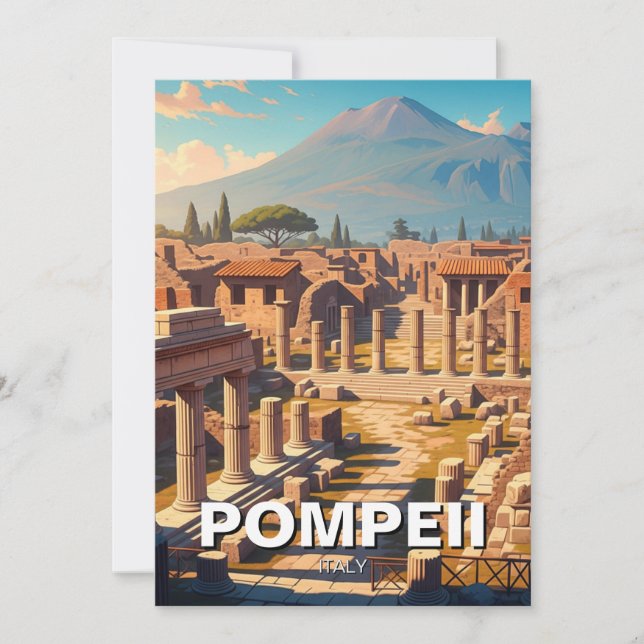 Pompeii Italy Mount Vesuvius Travel Holiday Card (Front)