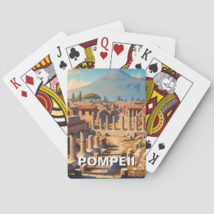 Pompeii Italy Mount Vesuvius Travel Playing Cards