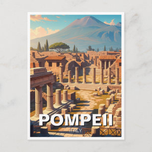 Pompeii Italy Mount Vesuvius Travel Postcard