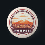Pompeii Ruins Italy Travel Art Badge<br><div class="desc">Pompeii vector artwork. Once a thriving and sophisticated Roman city,  Pompeii was buried under metres of ash and pumice after the catastrophic eruption of Mount Vesuvius in 79 A.D.</div>