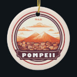 Pompeii Ruins Italy Travel Art Badge Ceramic Tree Decoration<br><div class="desc">Pompeii vector artwork. Once a thriving and sophisticated Roman city,  Pompeii was buried under metres of ash and pumice after the catastrophic eruption of Mount Vesuvius in 79 A.D.</div>