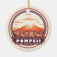 Pompeii Ruins Italy Travel Art Badge