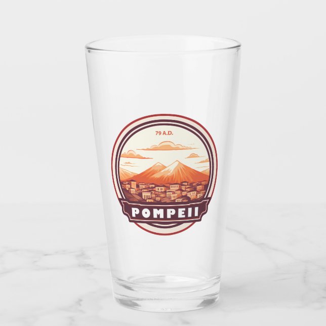 Pompeii Ruins Italy Travel Art Badge Glass (Front)