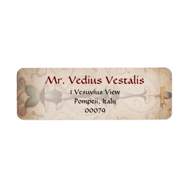 Pompeii-Themed Address Labels (Front)