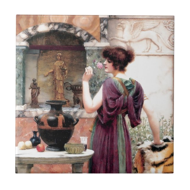 Pompeii Woman Godward garden Tile (Front)